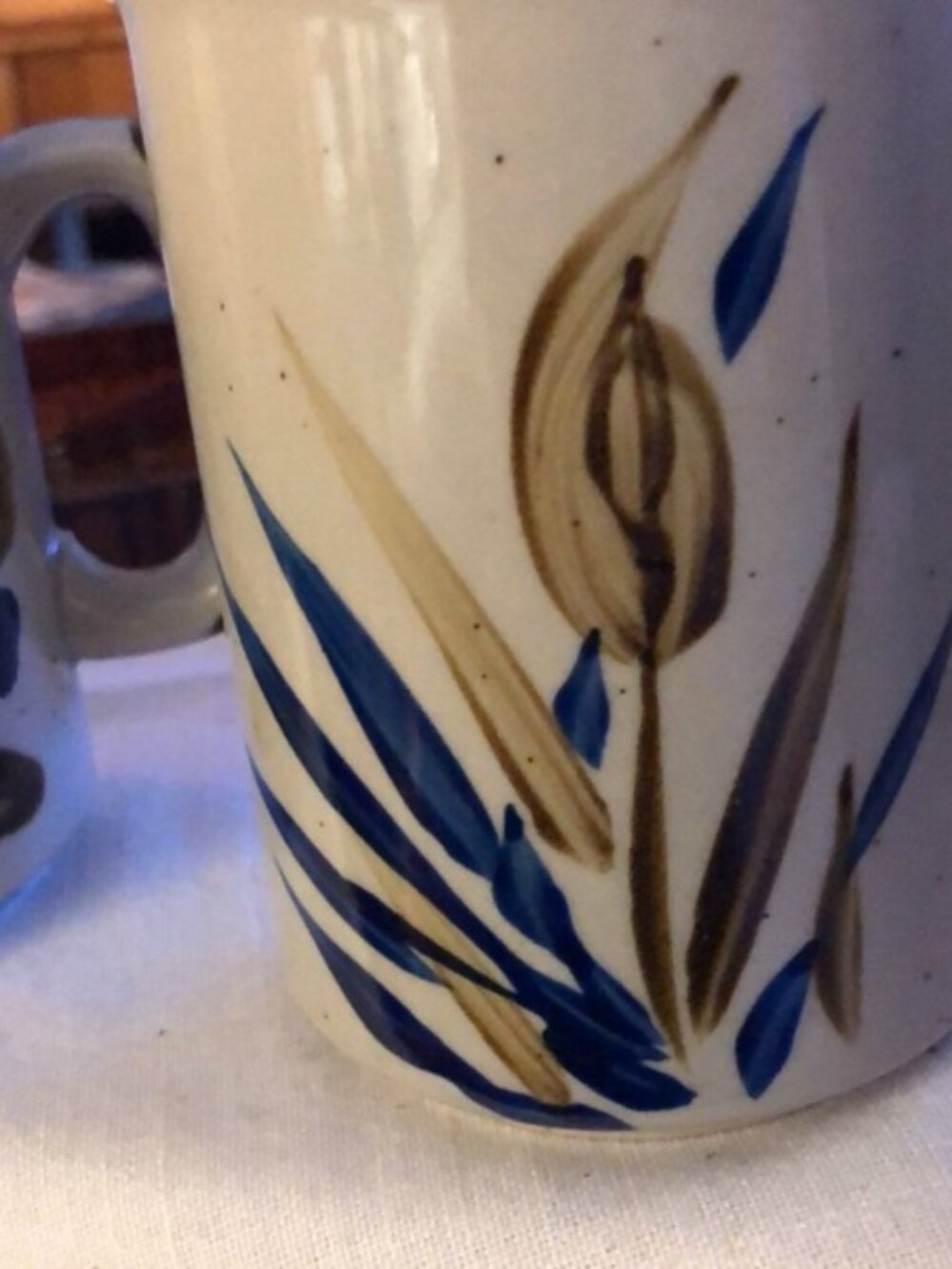 Vintage set of 4 Mugs handmade &amp;Hand painted - Picture 7 of 9